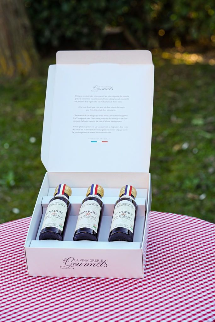 Coffret de 3 vinaigres de vin d'Alsace 10cl